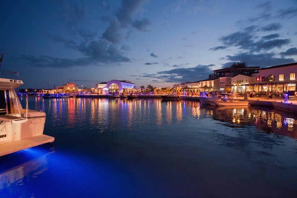 Limassol Marina waterfront in the evening